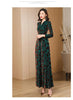 Spring Autumn Gold Velvet Long Sleeve Dress For Women High Grade Green Plush Jacquard Long Dress Female Elegant Dresses 4XL