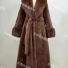 White Turn Coat Women's Autumn Winter Belt Woolen Coat Fur Coat Fragrant Wind High end Lightweight Short Fur Neck