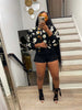 Elegant Women Button Front Floral Appliques Long Sleeve Jacket Thick Warm Winter Streetwear Outwear