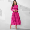 Pleated Socialite Shell Flower Dress Spring Original Lace-up Pleated Long Dresses for Women Clothing
