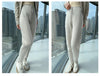 100% Mink Cashmere Knitted Feet Pants Women's Elastic Waist Slim Trousers Warm Joker Radish Pants Autumn Thick Leggings