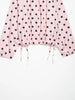 Women Elegant Polka Dot Pink Jacket Single Breasted High Collar Drawstring Coat Spring Lady Street Outwear