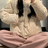 Sweet Printing All Match Hooded Jackets Y2K Zipper Top Loose Coat Preppy Style Casual Thicken Warm Women Parkas
