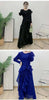 Ruffle Edge Maxi Pleated Dress For Women Round Neck Long Sleeves Solid Color Stitching Belt Dresses 2DA9911