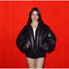 Warm V-Neck Thick Leather Short Jacket Woman Long Sleeves Loose Versatile Coats Casual Street Women's Autumn Winter Jackets