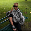 Zebra Striped Faux Fur Jacket Women Stand Collar Burgundy Velvet Patch Pocket Single Breasted Coat Autumn Street Jackets