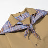 Autumn/Winter Women's Retro Plaid Double-sided Reversible Lapel Scarf Jacket Multifunctional Embroidered Coat