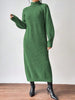 Winter Knit Dresses Women Turtleneck Straight Long Dress Autumn Solid Full Sleeve Thick Casual Vestidos Basis Lady