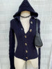 Spring Autumn Slim Jacket Women Hooded Knit Cropped Cardigan Design Sweater Warm Coat Long Sleeve Short Tops Knitted Cardigan
