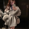 Fox Fur Wool Overcoat Women's Short Coat Office Lady Elegant Double-sided Woolen Coat Cardigan Jackets Loose Wool