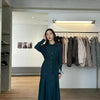 Pleated Long Sleeved Single Breasted Bud Cardigan Dress Ear Belt Women Thai Elegant Causal Designer Clothing