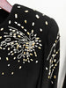 High Street Designer Runway Suit Set Women's Batwing Sleeve Diamonds Beaded Cropped Tops Pants Set 2pcs