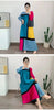 Round Neck Pleated Dress For Women Color Block Long Sleeves Loose A-line Dresses Printed Female Clothing Tide 2YA946