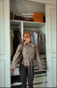Women Casual Plaid Cropped Trench Coat Lapel Double Breasted Belted Waist Loose Long Sleeve Checkered Jacket Autumn Windbreaker