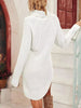 Women's Ribbed Knit Long Sleeve Dresses Autumn And Winter Texture Loose Sweater Dress Temperament Women's Vestidos