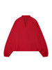 Red Short Jacket For Women Loose Fit V Collar Long Sleeve Coat Spring Autumn Female Street Outerwear