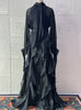 early autumn turtleneck full sleeves shinny ruffles pullover Arabic styles floor length vacation dress female vestido