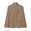 Women Loose Blazer Jackets Vintage Office Lady Single Button Full Sleeve Outwear Stand Collar Coats