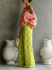 Women's Polka Dot 2-Piece Outfit Asymmetrical Off-Shoulder Blouse High Waist Wide Leg Pants Vibrant Casual Matching Set