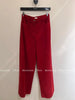 Retro Red Mid-Waist Wide-Leg Straight Corduroy Long Pants For Women Autumn Winter