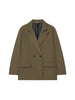 Women's Blazer Office Lady Long Sleeve Double-breasted Mid-length Casual Suit Coat Elegant Simple Stylish Outerwear