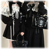 Original Japanese Lace Off-Shoulder Long Sleeve Dress Sweet Girl Kawaii Bowknot Women's Elegant Lolita Short Dresses