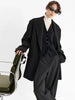 The Ultimate Store Hit Women's Mid-Length Oversized Blazer with Shoulder Pads for Petite Figures, Casual Suit Jacket