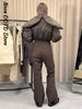 Winter Women's One‑piece Ski Suit Hooded Zipper Pocket Full Sleeve Coat Pant Suits Lady Warm Vacation Skiwear
