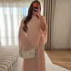 Minimalist Pink Chiffon Stand Collar Dresses Women Slim Fit Layered Shawl Sleeve Vestido Summer Beach Vacation Daily Gown