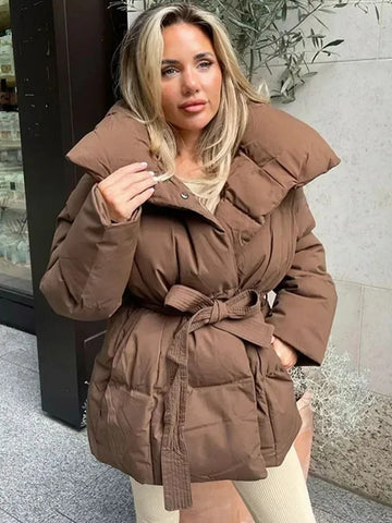 Warm Parkas Women Long Coats Autumn Winter Khaki Black Long Sleeve Coat Khaki High Waist Casual Elegant Y2k Jackets Thick
