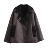 Women Thick Warm Outwear Faux Leather Jackets Autumn Winter Vintage Long Sleeve Lapel Coats Lady Streetwear Top