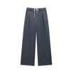 Women Solid Lace Up Side Zipper Straight Pants Vintage High Elastic Waist Female Chic Lady Trousers