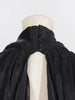 Chic Prom Robe for Women Scarf Collar Lantern Sleeve High Waist Temperament Pleated Evening Dress Female Clothes
