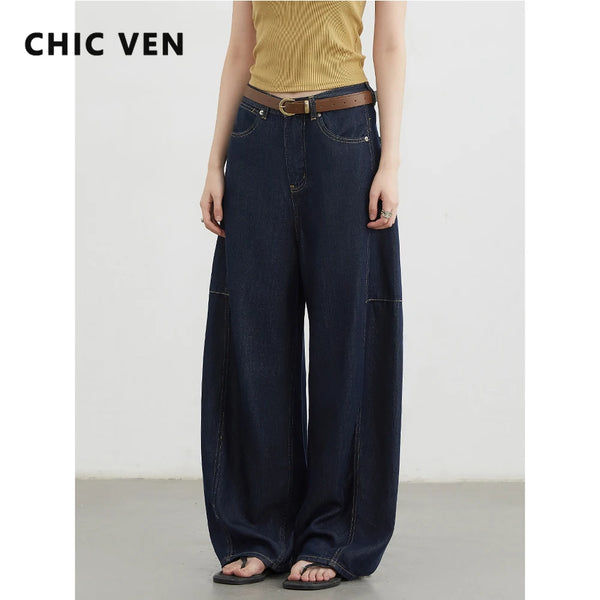 Women's Jeans Loose Casual High Waist Split Female Wide Leg Denim Pants Spring Autumn