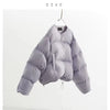 Collarless Short down Jacket, Petite Size, 90% White Duck down Puffer Jacket, Thickened Women's Coat