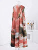 Chic Print Pleated Women's Dresses Color-block Design Round Neck Lantern Sleeves Long Dresses Spring 2AA4759