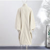 Elegant Khaki Women's Trench Coat Long Autumn Loose Stand Collar Full Sleeved Single Breasted Pocket Side Split Windbreaker