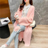 Imitation Mink Velvet Cardigan Sweater Jacket Women Autumn Winter Korean Loose Elegant Knitted Coat Female Tops