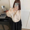 Pleated Cropped Blazer Women Batwing Sleeve Open Front Button Cardigan Jacket Elegant Office Casual Coat