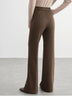 Wool Blend Flare Pants Women Winter Thick Warm Trousers High Waist Office Lady Casual Pants 144K57322