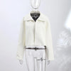Casual Pu Leather Women's Jacket Chic Solid Long Sleeve Stand Collar Female Outwear Autumn Winter Street Short Lady Jacket