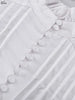 Elegant White Cotton Women's Dress Casual Ruffled Collar Long Sleeve Single Breasted Dresses Lace-Up Mini Dresses
