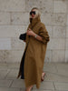 Lady Oversized Long Trench Women Coat Stand Collar Single Breasted Loose Wide Sleeve Casual Coats Autumn Winter Chic Jackets