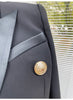 Brand Autumn Cropped Jackets Women Black Blazer Lapel Metal Button Long Sleeves Office Lady Coat Cropped Blazer Short Top