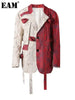Color Block 3D Flower Turn-Down Collar Long Sleeve Blazer Slim Fit Women's Top Spring Autumn CPG2870