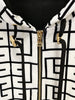 High Street F/W Designer Jacket Women's Geometric Monogram Printed Velvet Hooded Bomber Jacket