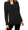 knitted pure color deep V-neck long-sleeved fake two-piece sweater women's jacket