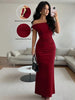 Autumn Women's Off-Shoulder Boat Neck Dress Sexy Elegant Long Skirt Evening Gown for Women