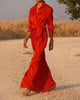 Casual Lapel V Neck Slim Long Dress For Women Spring Full Sleeve Solid Shirts Dress Elegant Lady Lace Up Split Party Dresses