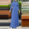 Muslim Hijabs Women Maxi Long Dresses Modest Long Sleeve Tied Waist A-Line Dress Abaya Robes Islamic Ramadan Clothes 3XL
